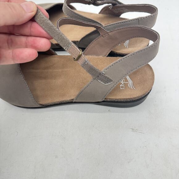 Dansko Rowan Leather Closed Toe Sandals Shoes Size 38 7.5/8 Taupe Comfort - Picture 6 of 10